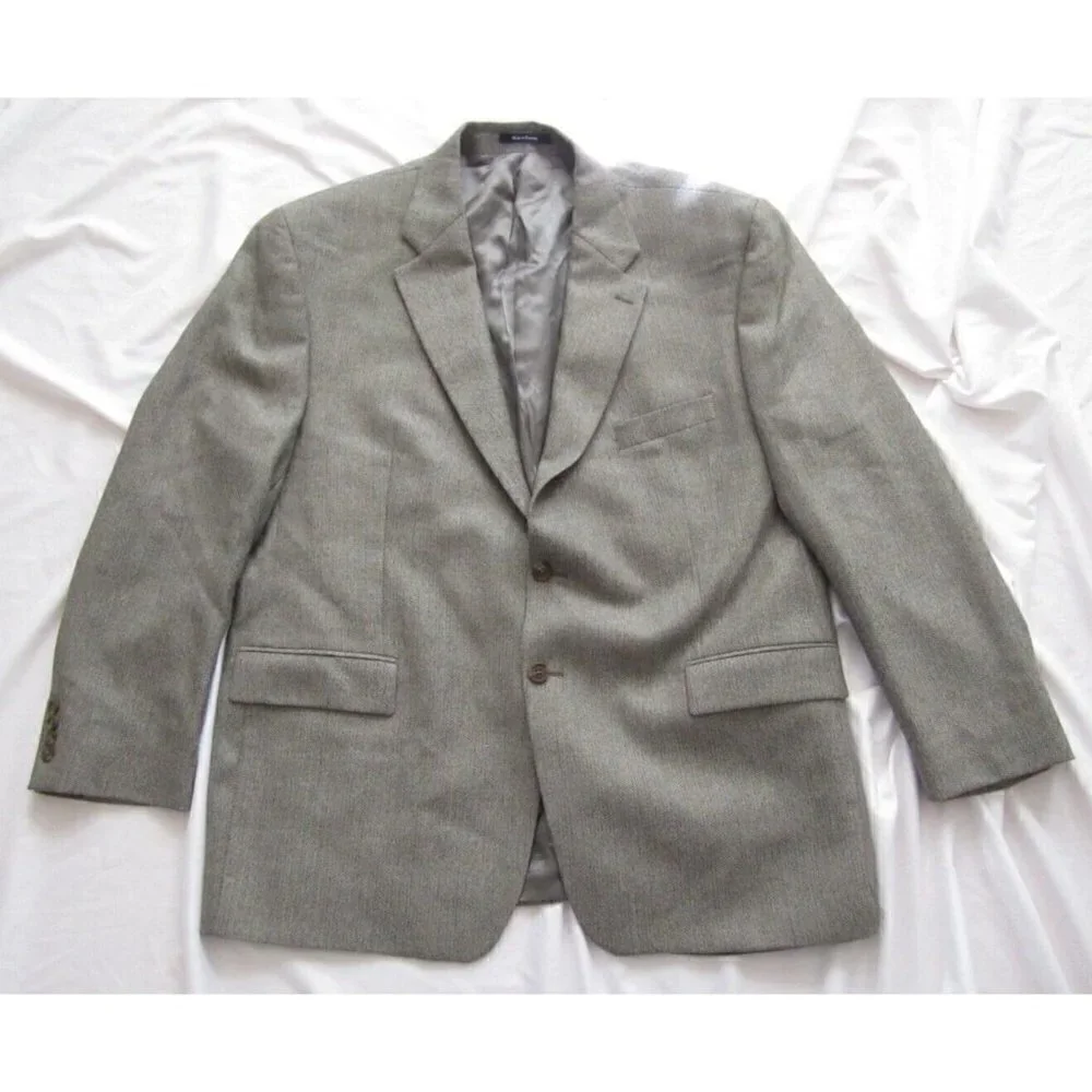 New Vtg Chaps Ralph Lauren Men Wool/Alpaca Herringbone Blazer Sz 50R(MJ10)Canada